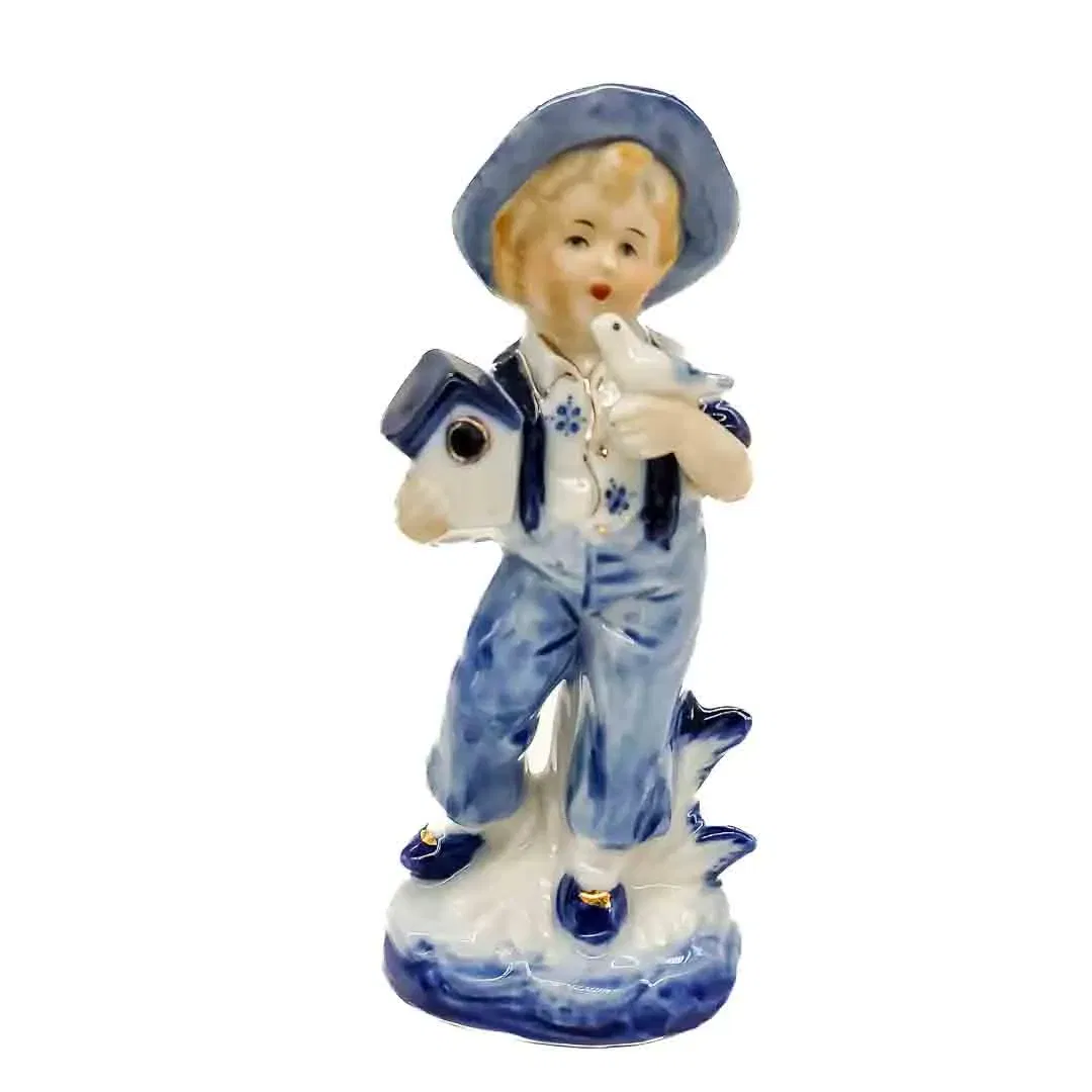 Porzellan/Keramik Figur Junge mit Vogel - Bild 1