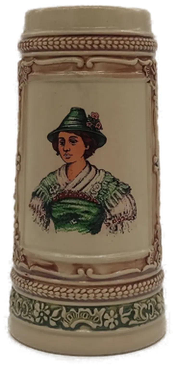 Gerz Bierkrug mit Trachtenmotiv in beige, Höhe 18cm - Bild 4