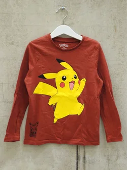 C&A Kinder Langarmshirt mit Pokemonaufdruck, rot - Gr. 128 – Vorschau 1