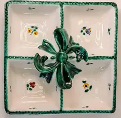 Gmundner Keramik Menageteller 4-geteilt Streublume mit Schleife 19,2cm - Bild 2