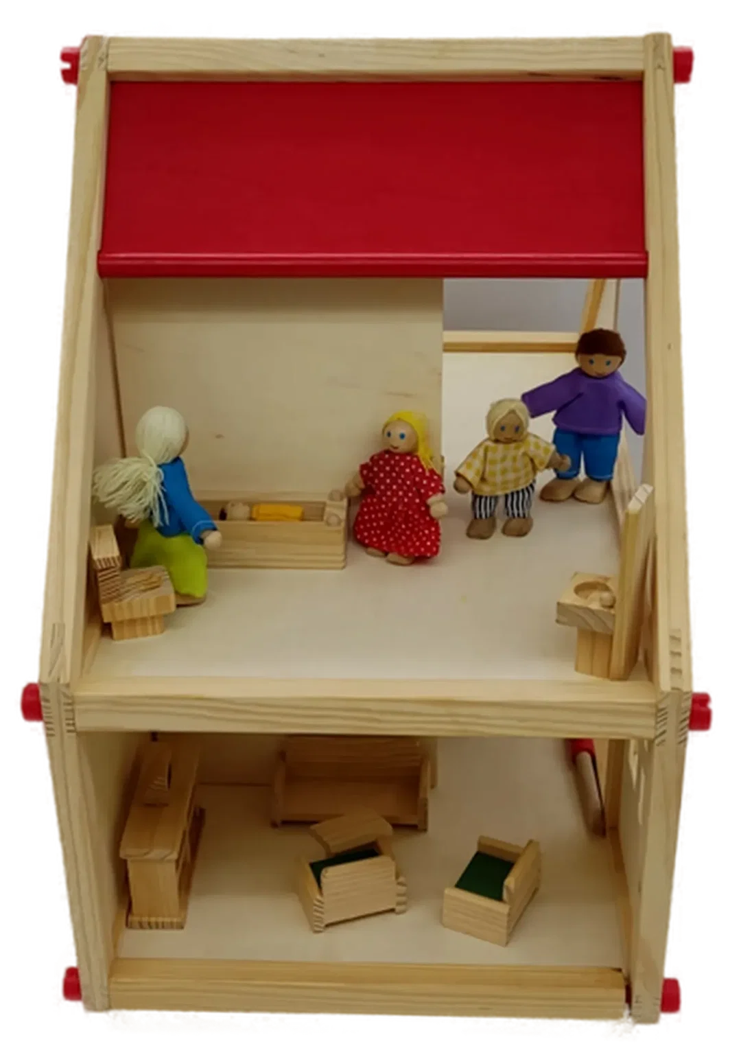  Small Foot Puppenhaus mit Möbeln, 2 Etagen, Rollenspielzeug für Kinder, aus Holz, inkl. Einrichtung, ab 3 Jahren – Bild 3