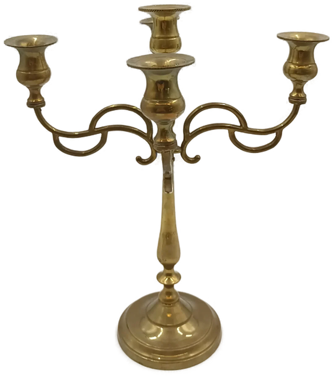 Messing-Kerzenleuchter fünfarmiger Barock-Stil – Bild 3