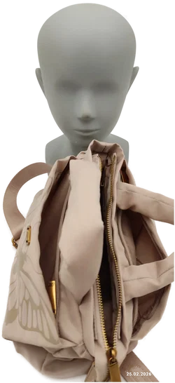 Skechers Schultertasche Kunstleder Beige | Neuwertig – Vorschau 6