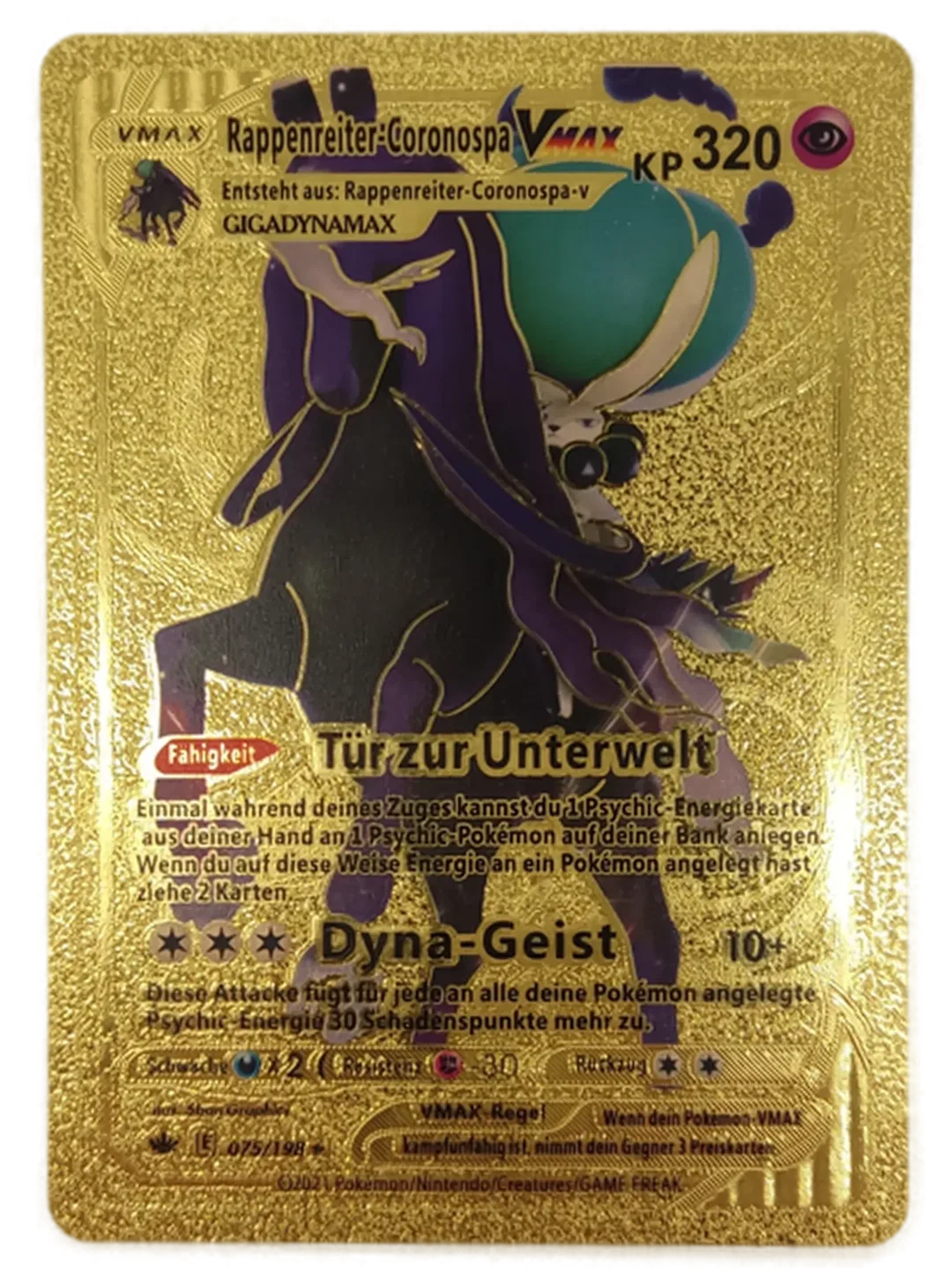 Pokémon Sammelkarte Goldfolie Vmax Rappenreiter-Coronospa Vmax - Bild 4