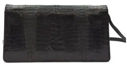 Krokodilleder Damen Vintagetasche und Brieftasche schwarz - Bild 3