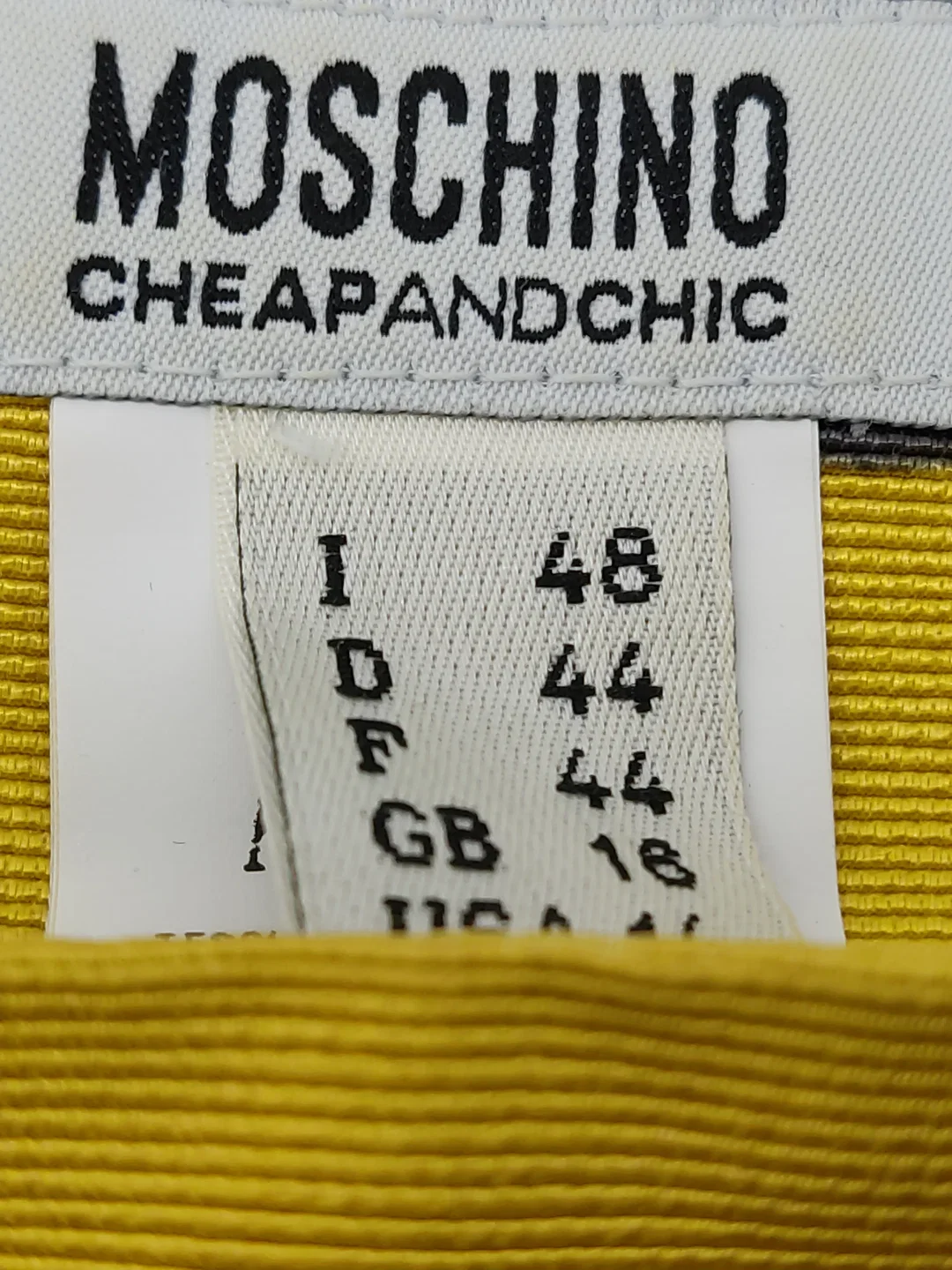 Moschino Damen Rock senf/schwarz deutsche Gr. 44 vintage – Bild 2
