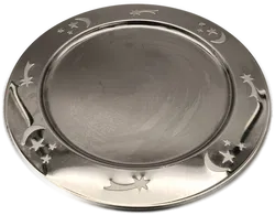 Tablett für Deko, Weihnachten, Ø 39cm, silberfarben - Bild 1