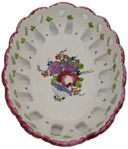 Gmundner Keramik - Bauernblume roter Rand Korb - Bild 3