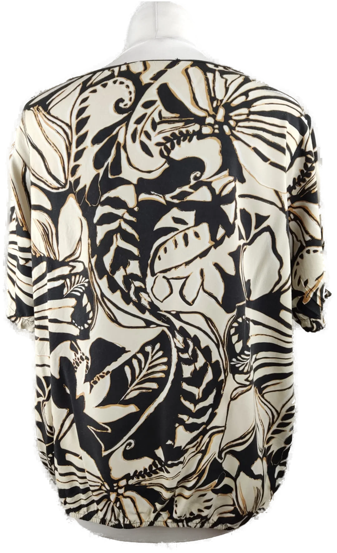 Damenbluse Sonstige Schwarz/Creme XXL | Zeitloser Sommertraum – Bild 3