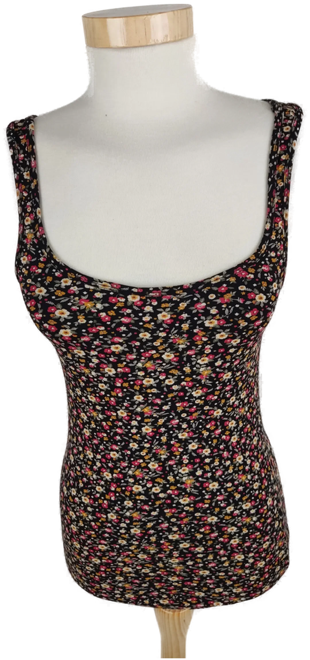 Top "I love Basics Clockhouse" mit Rundhalsausschnitt und Trägern, bunt gemustert, Größe XS – Bild 1