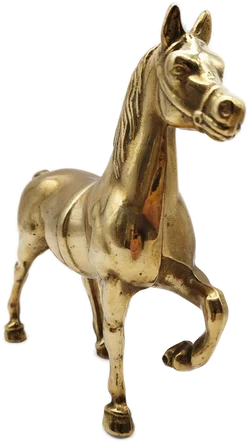 Messing Pferd-Figur - 23x22cm / 1.37 kg - Bild 2