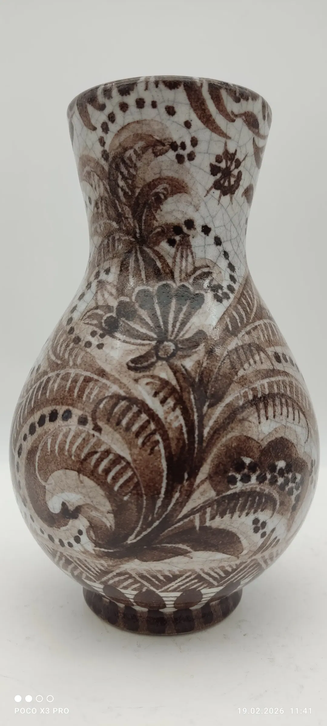 Keramik Vase mit Blumendekor - Bild 1