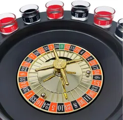Trinkspiel Roulette – Drinking Game – Partyspiel mit Roulette & 16 Schnapsgläsern, Original Karton - Bild 2