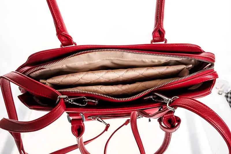 Henkeltasche Socha rot mit herausnehmbaren Laptopfach  – Bild 4