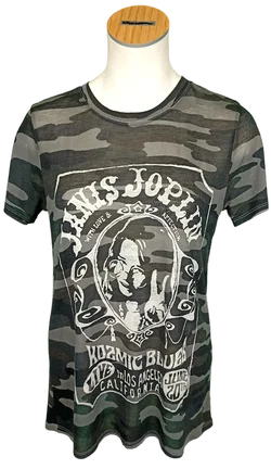 Lucky Brand Janis Joplin Damentshirt grau camouflage Gr. S – Vorschau 1