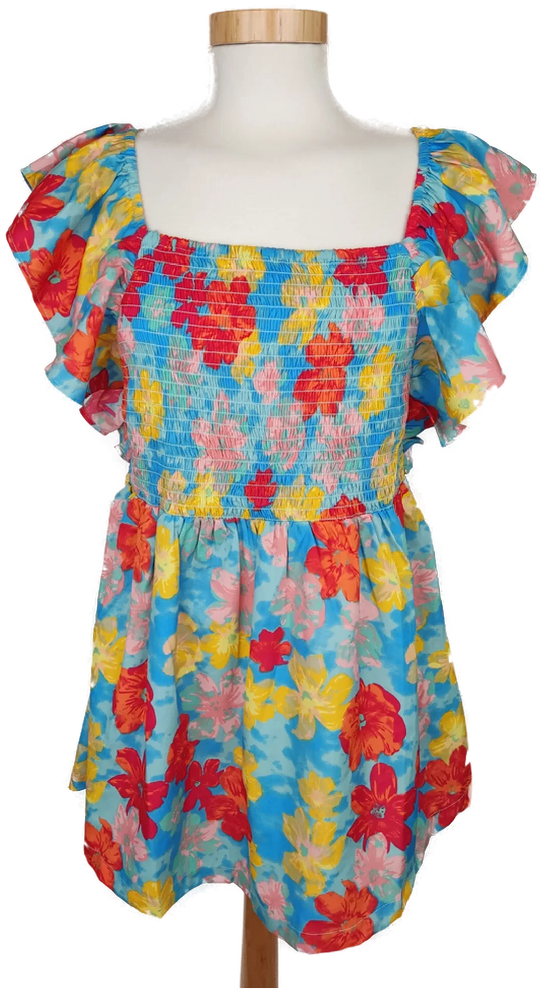 Mamalicious Damen Top blau/gelb/rot geblümt - M/38 - Bild 1