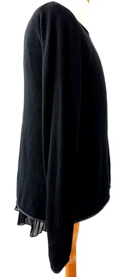 Marinello Damen Pullover mit Stoff Zusatz schwarz Gr.M - Bild 3