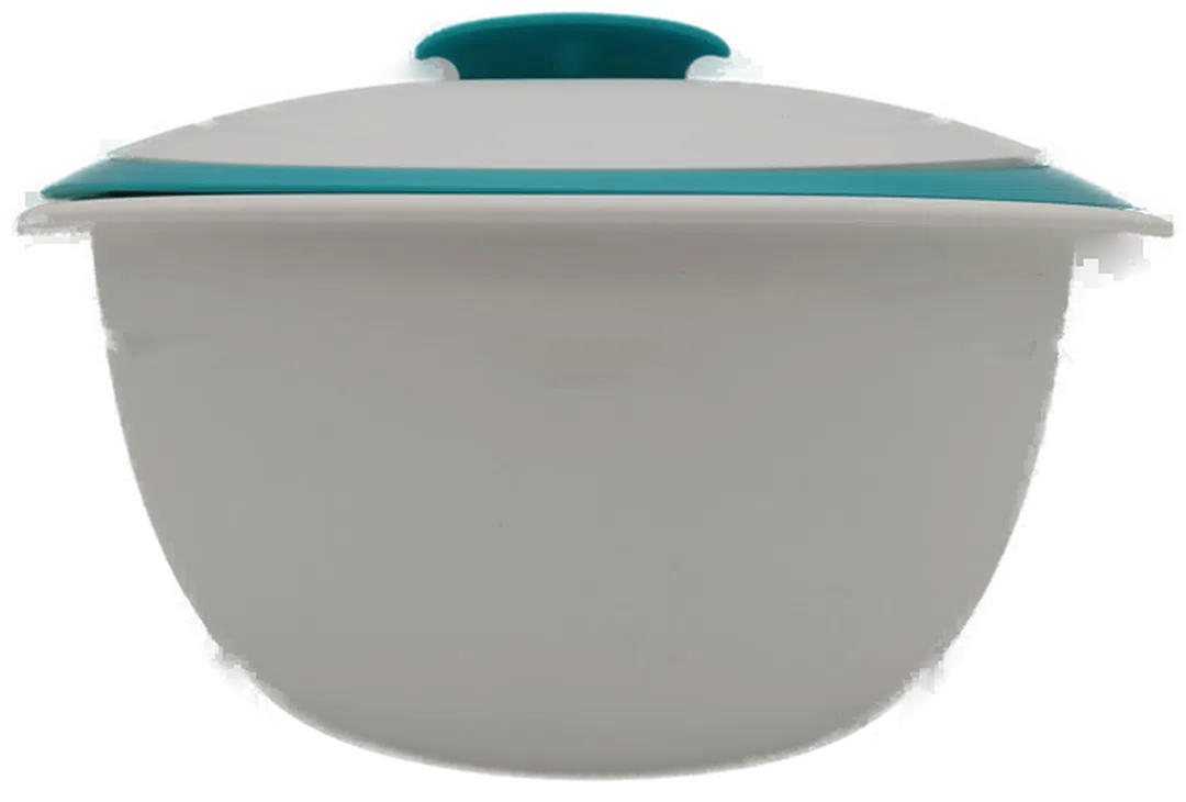 Tupperware Thermo Servierschüssel weiß/türkis 3teilig,  4.3 Liter, 2.5 Liter - Bild 1