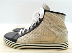 Hogan High-Top Sneaker, Schuppenoptik, Gr. 39,5, beige/gold, Leder – Vorschau 3