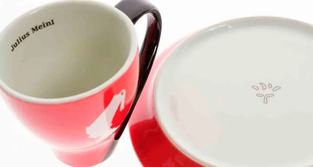 JULIUS MEINL 10-teiliges Set aus Espresso- und Untertassen in rot-weiß-braun – Bild 3