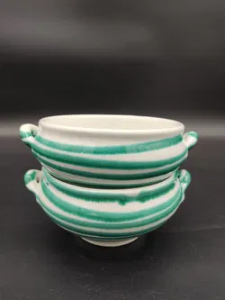 Gmundner Keramik Schale/Suppenteller grün geflammt - Bild 2