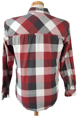 Shine Fashion Herrenhemd rot, schwarz kariert - Gr. M  - Bild 3