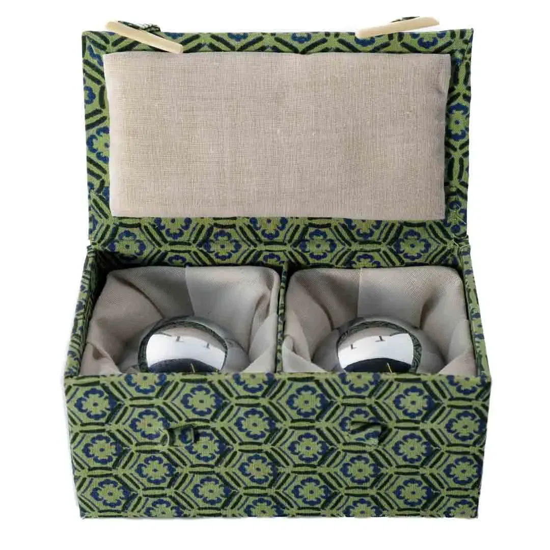 Chinesisches Qigong / Klangkugeln-Paar aus Chrome, ⌀ 5cm  - Bild 1