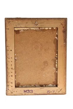 Vintage Bild mit Pilz- und Blumenmotiv – im goldfarbenen Zierrahmen - Bild 2