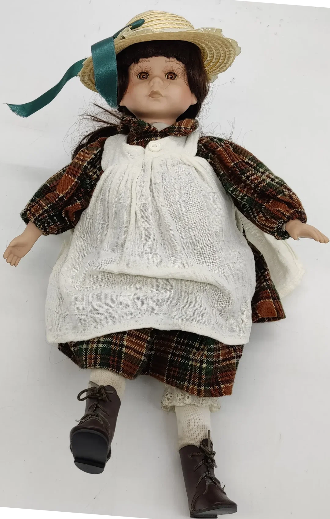 Vintage Porzellanpuppe mit Stoffkörper ca 41cm – Bild 3