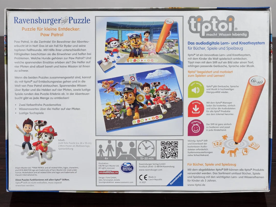 tiptoi® 2x24 Puzzle für kleine Entdecker: Paw Patrol - Ravensburger – Bild 2