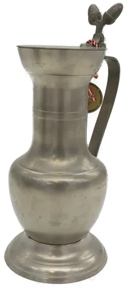 Zinnkrug mit Spitzweg-Motiv 95 % Zinn, Made in Austria - Klassische Zinnkanne mit Deckel  95 % Zinn, handwerkliche Qualität aus Österreich - Bild 7