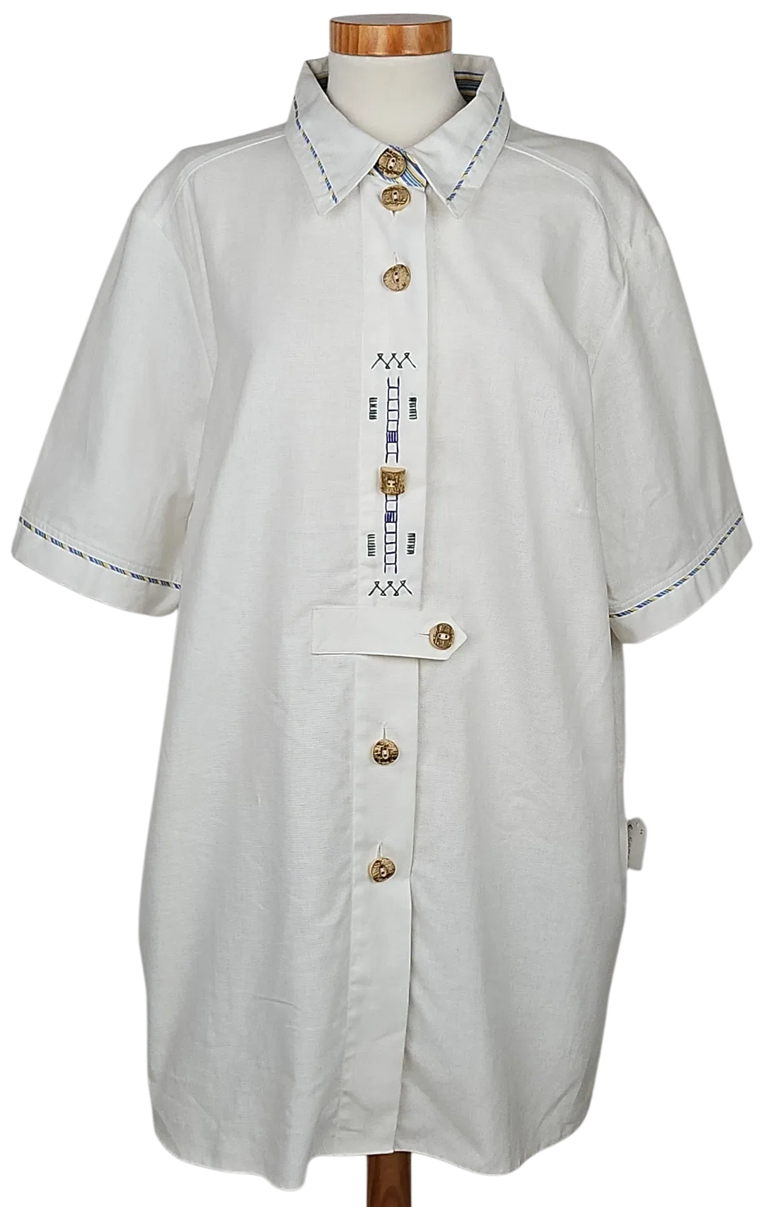 Styrian lady Vintage Damen Trachtenbluse, weiß - Gr. XXXL  - Bild 4