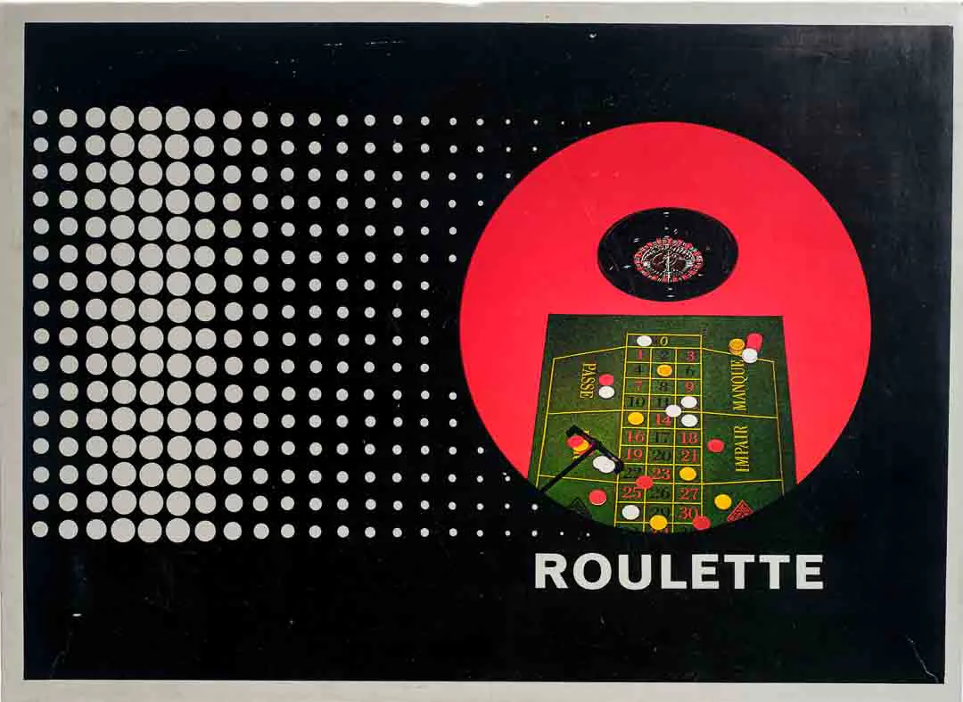 Vintage Roulette Spiel mit Spielteppich & Jetons – Bild 2