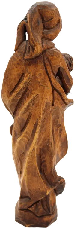 Madonna mit Kind – Holzskulptur, handgeschnitzt, natur, ca. 33,5 cm - Bild 3