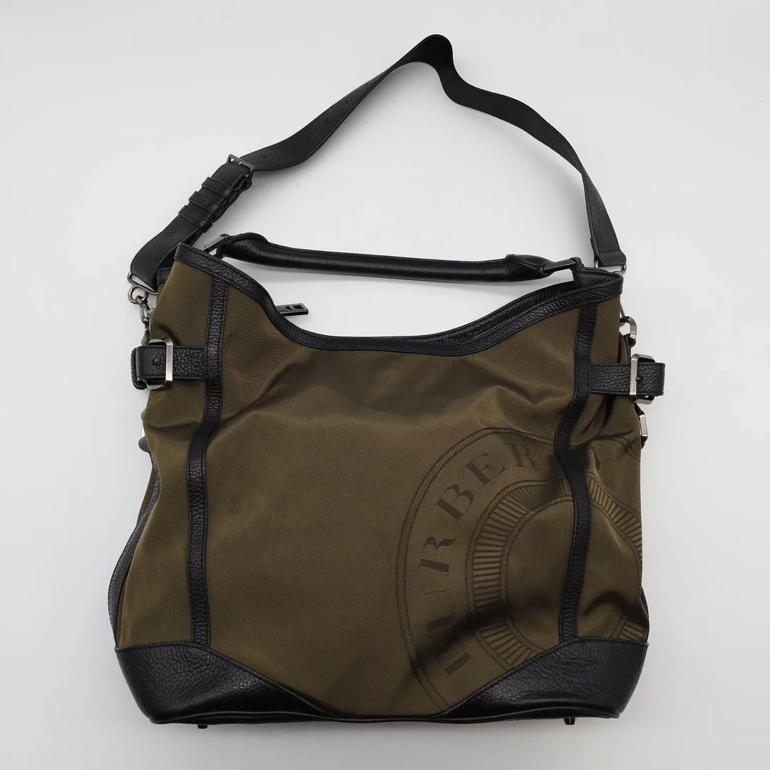 Burberry Tote Bag | Leder/Nylon | Olivengrün – Bild 1