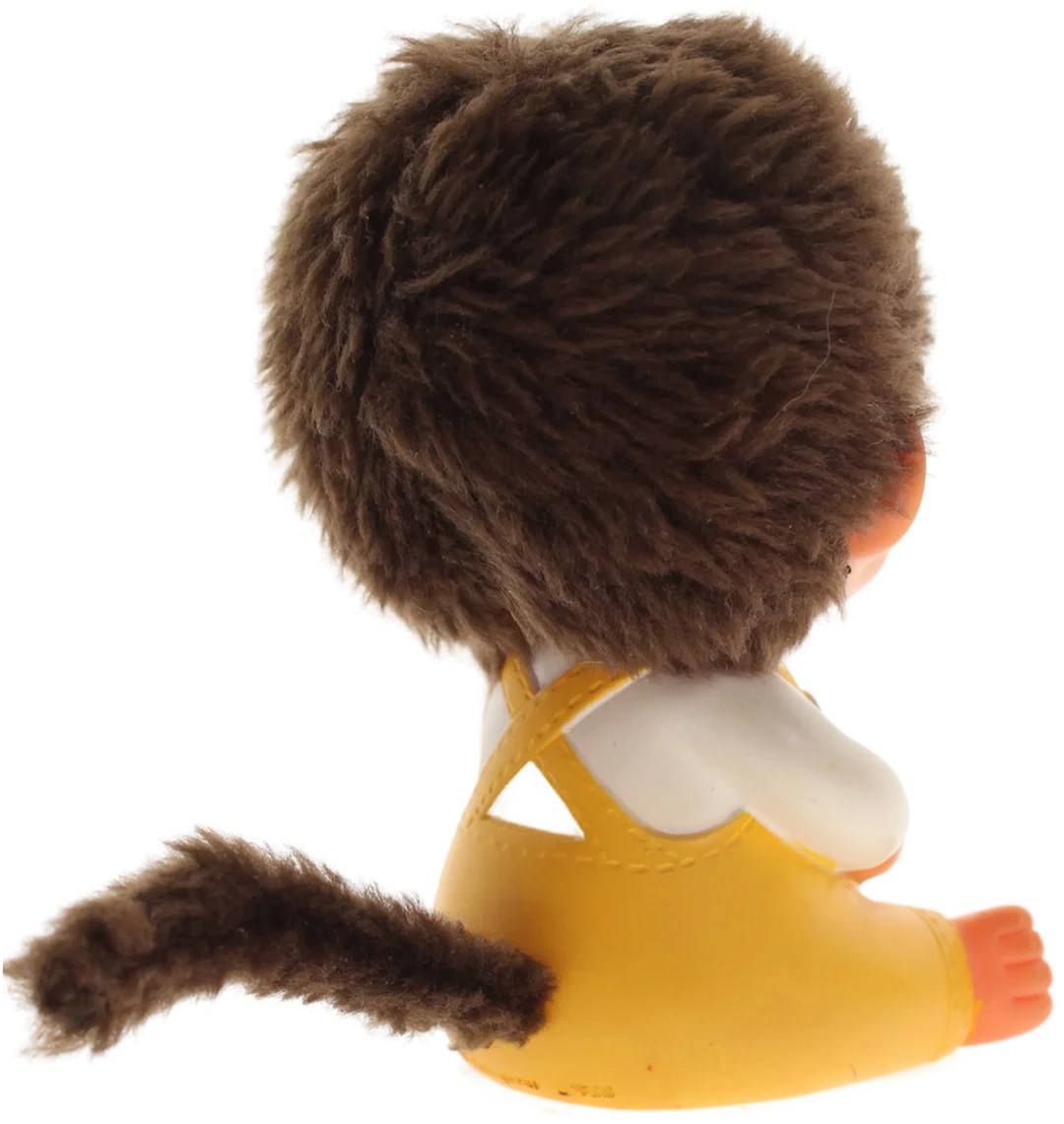 Monchhichi Spardose – ca. 13 cm – gelber Overall – Vintage Sammelfigur „Monchhichi Bank“ – Bild 3