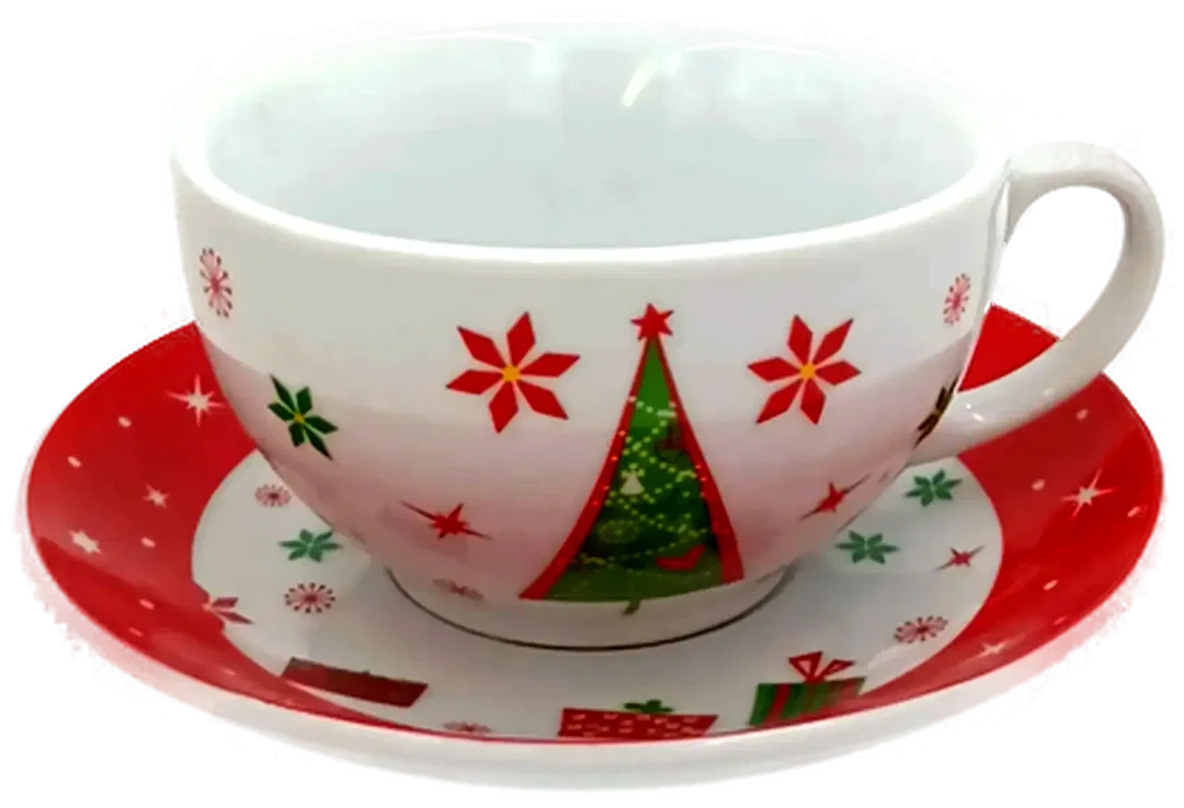 Teekanne & Teetasse mit weihnachtlichem Motiv  – Bild 6