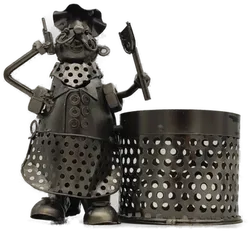 Metall-Stiftehalter mit Schweißerfigur - Bild 1
