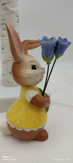 Goebel Porzellan-Hase Mit Glockenblume | Ostern-Sammlerstück - Bild 4