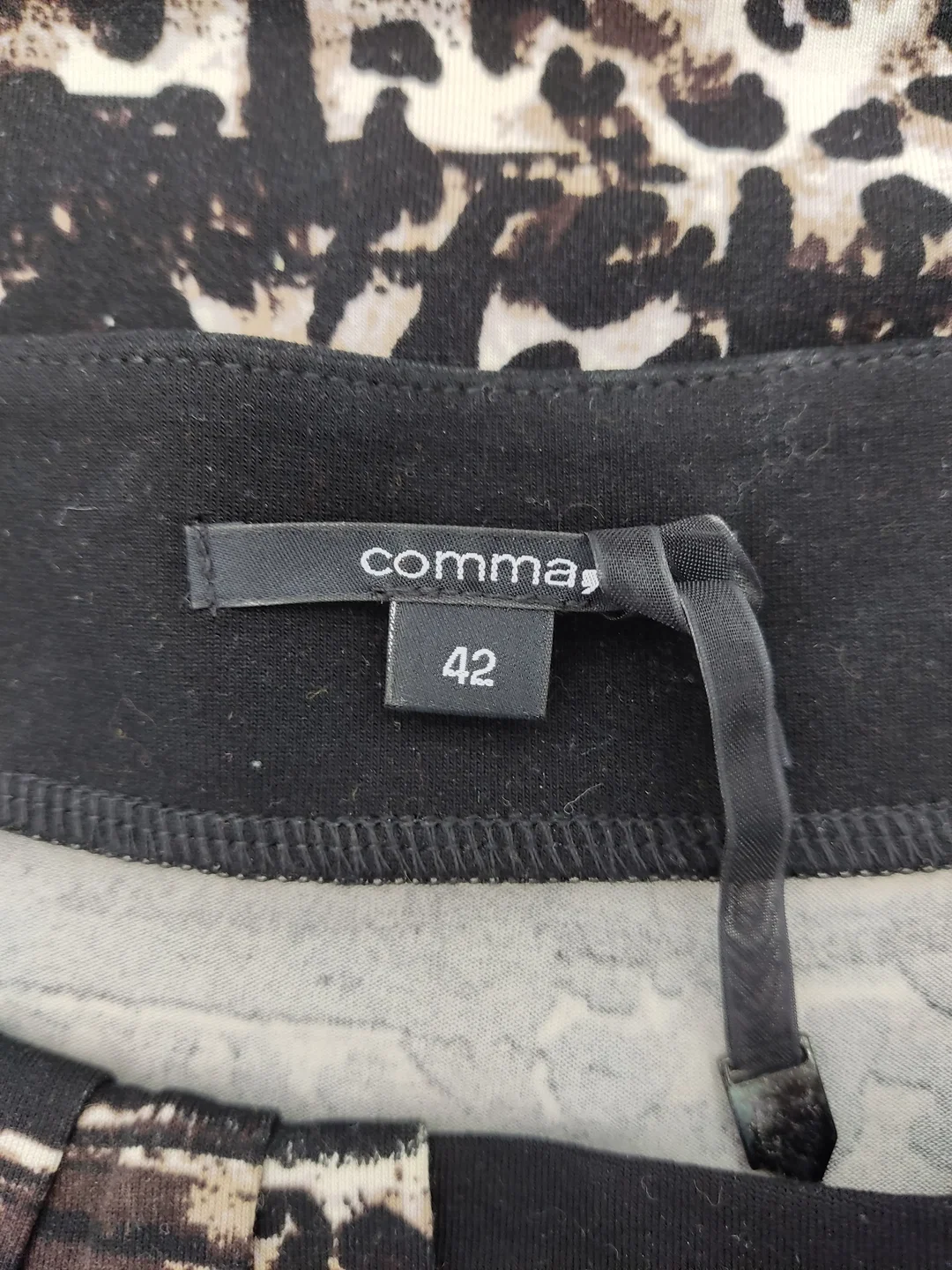 Comma Damen Leo Kleid schwarz/braun Gr. 42 – Bild 2