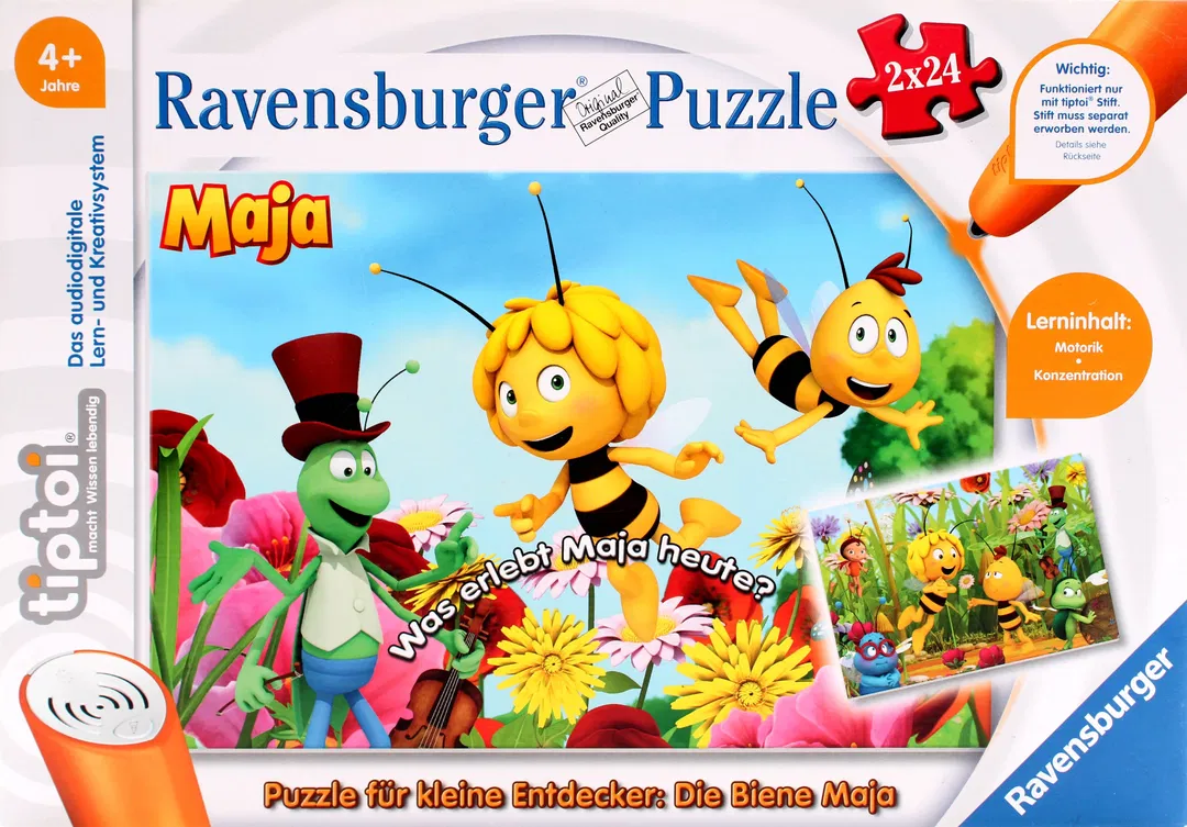 Tiptoi Puzzle Biene Maja von Ravensburger  2x24 Teile ab 4 Jahren - Bild 1