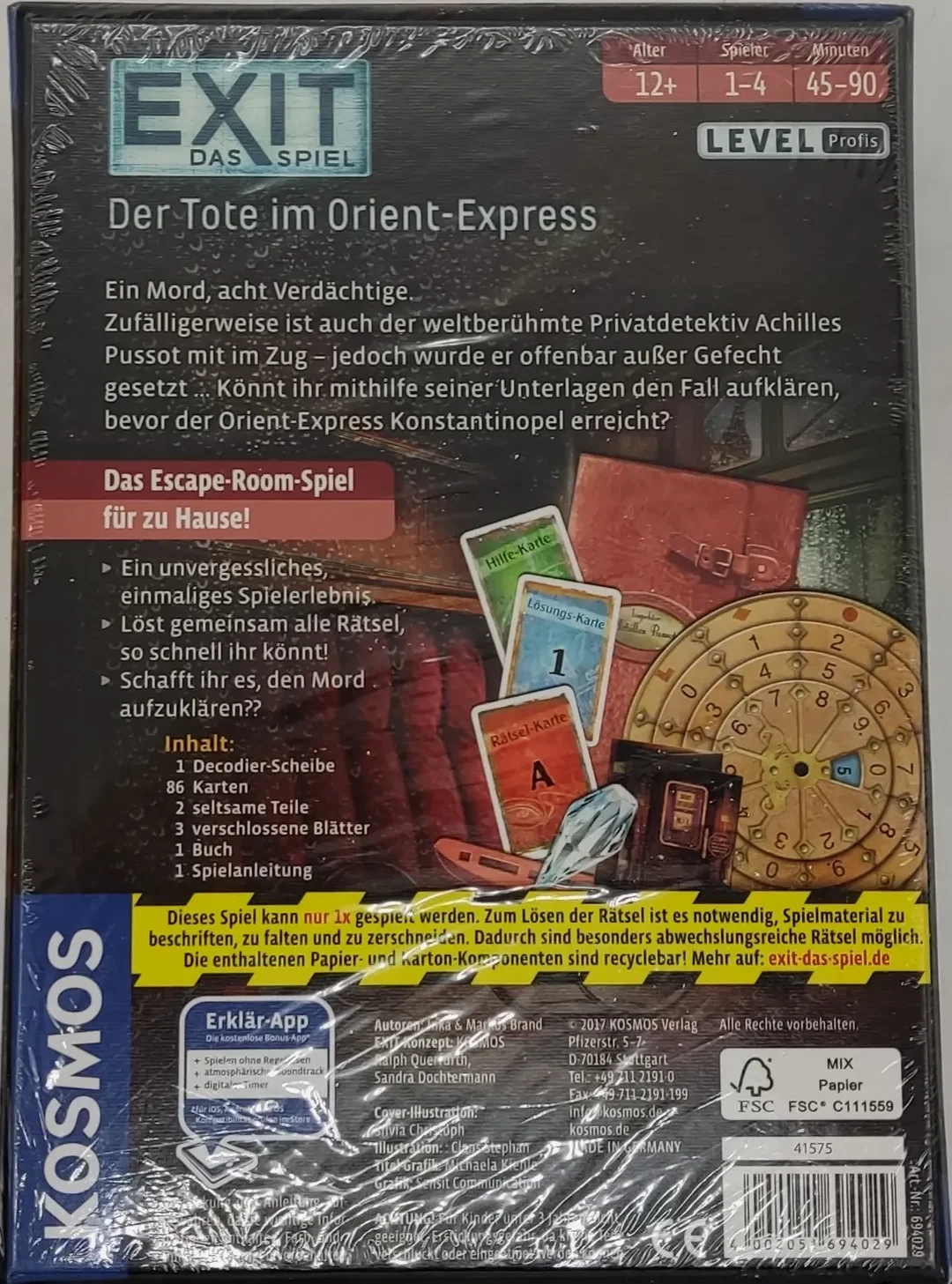 KOSMOS "EXIT" Das Spiel "Der Tote im Orient-Express" Level Profis – Bild 2