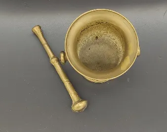 Vintage Messing Mörser und Stößel Höhe ca 8cm Ø ca 7,5cm  – Bild 3