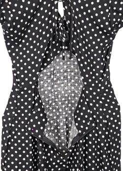 ZARA Damen Maxikleid mit Polka Dots, schwarz/weiß - Gr. S - Bild 4