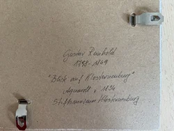 Kunstdruck von einem Aquarell v. 1834 - GUSTAV REINHOLD (1798-1849) Blick auf Klosterneuburg mit Glasbilderrahmen - Bild 2