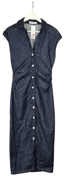 ZARA Damen Jeanskleid, marine - Gr. L