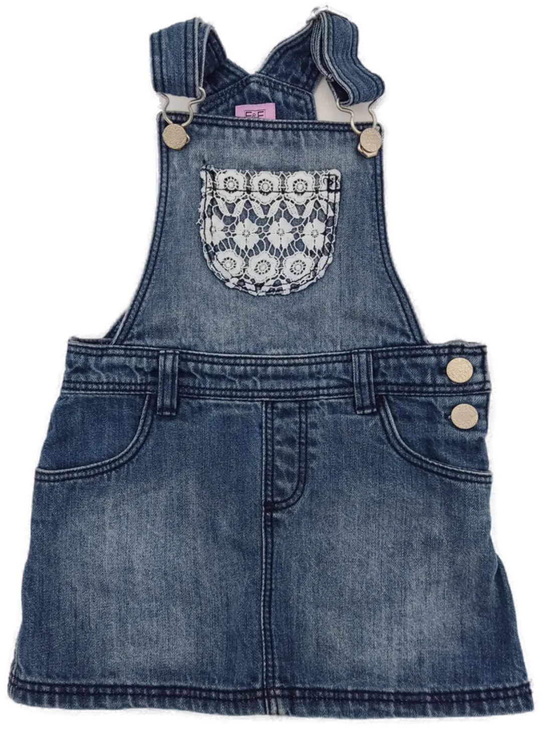 F&F Kinder Jeans Latzkleid blau Gr. 2-3 Jahre - Bild 3