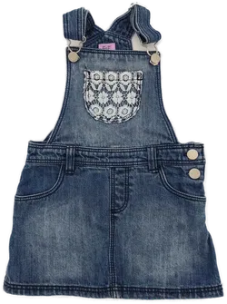 F&F Kinder Jeans Latzkleid blau Gr. 2-3 Jahre - Bild 1