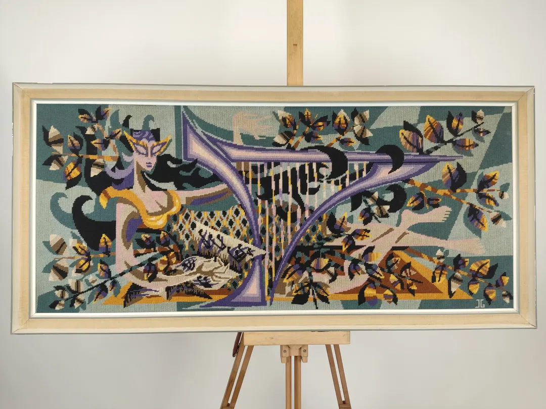 Ausgefallenes Vintage-Stickbild 