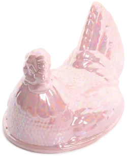 Keramik Huhn-Dose in Perlmutt-Rosa von Krömer – Vintage Deko & Aufbewahrung - Bild 3